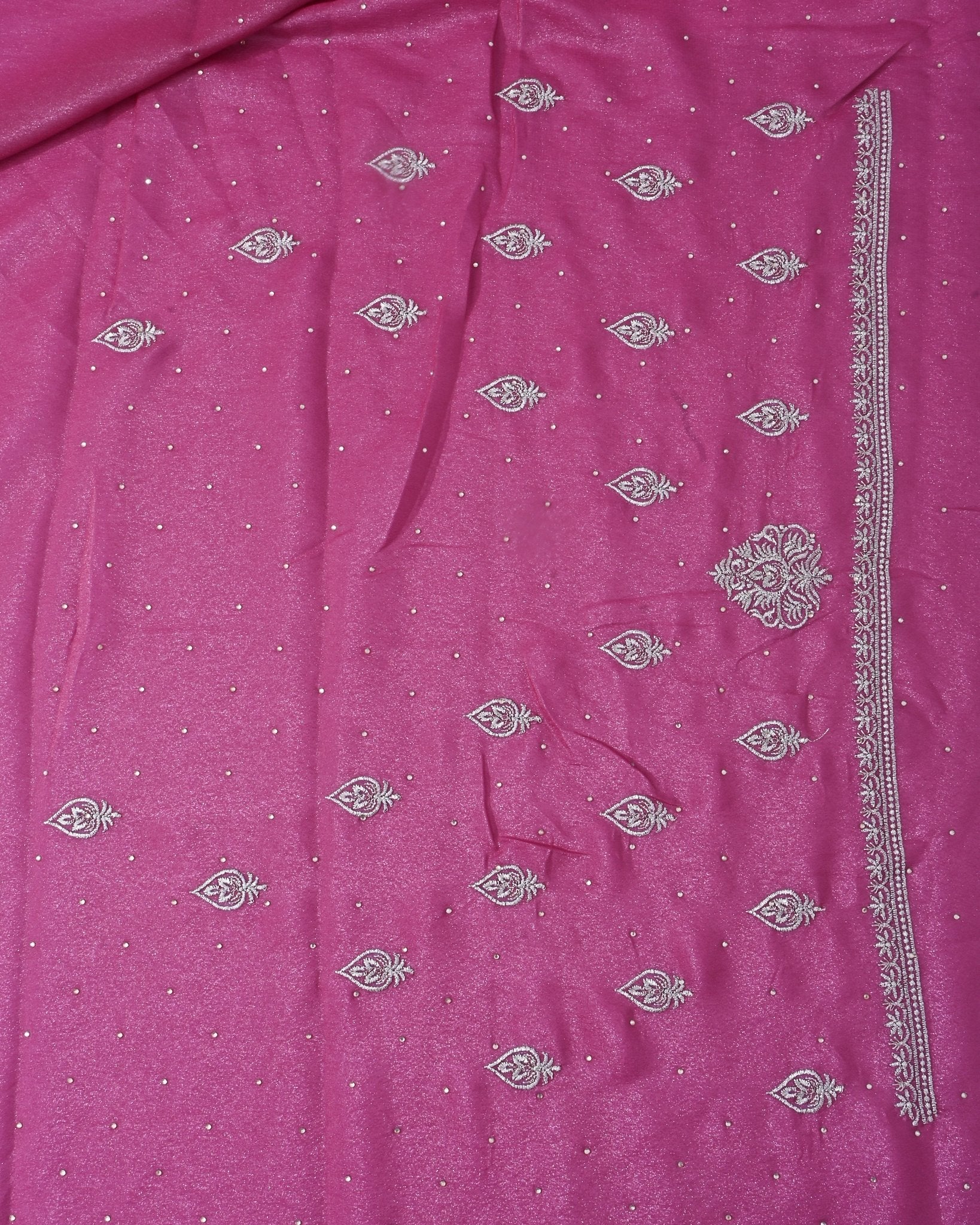 Pink Silk Embroidery Saree - Shop Vastram