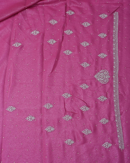 Pink Silk Embroidery Saree - Shop Vastram