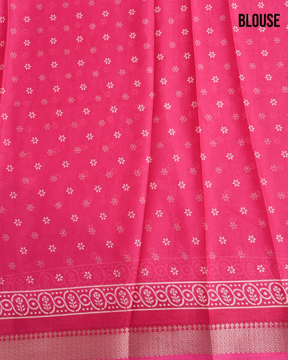 Pink Silk Printed Saree - Shop Vastram