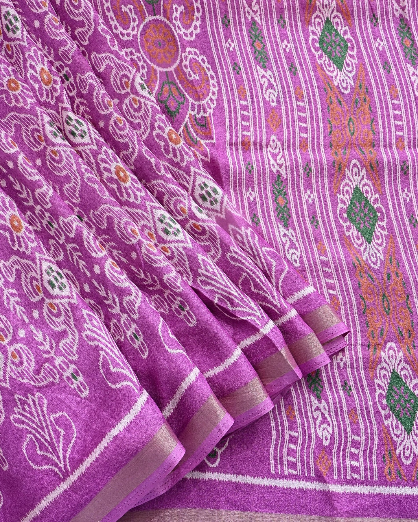 Pink Silk Printed Saree - Shop Vastram