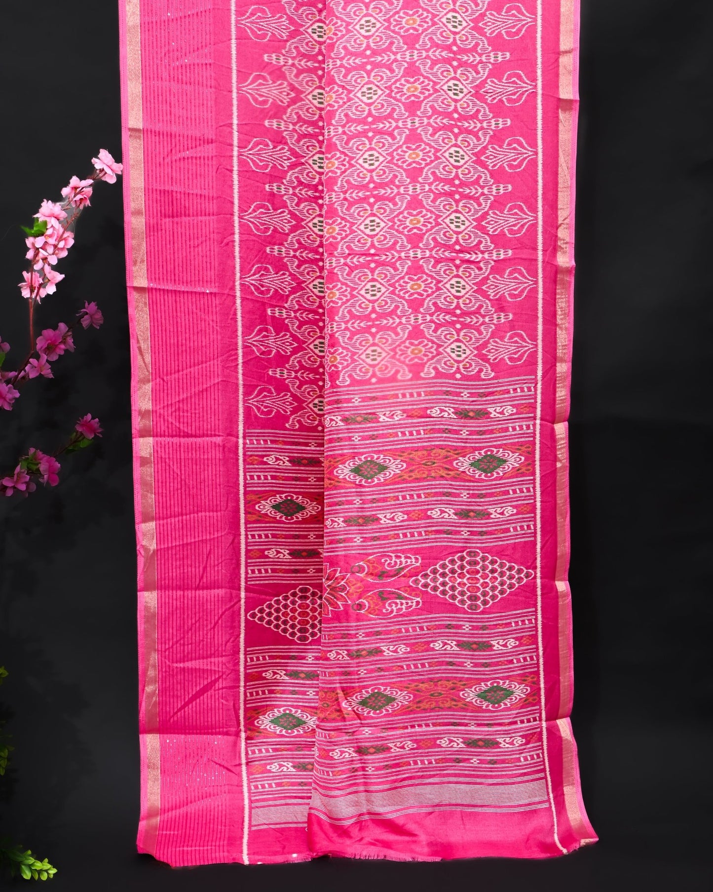 Pink Silk Printed Saree - Shop Vastram