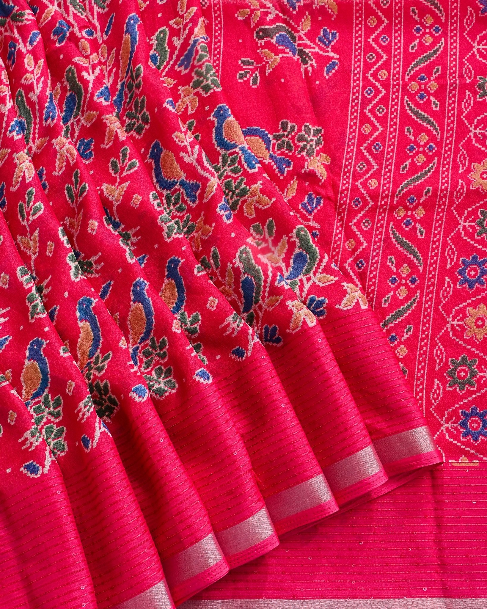 Pink Silk Printed Saree - Shop Vastram