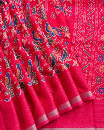 Pink Silk Printed Saree - Shop Vastram