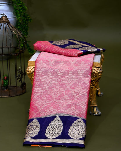 Pink Tissue Banarasi saree - Shop Vastram