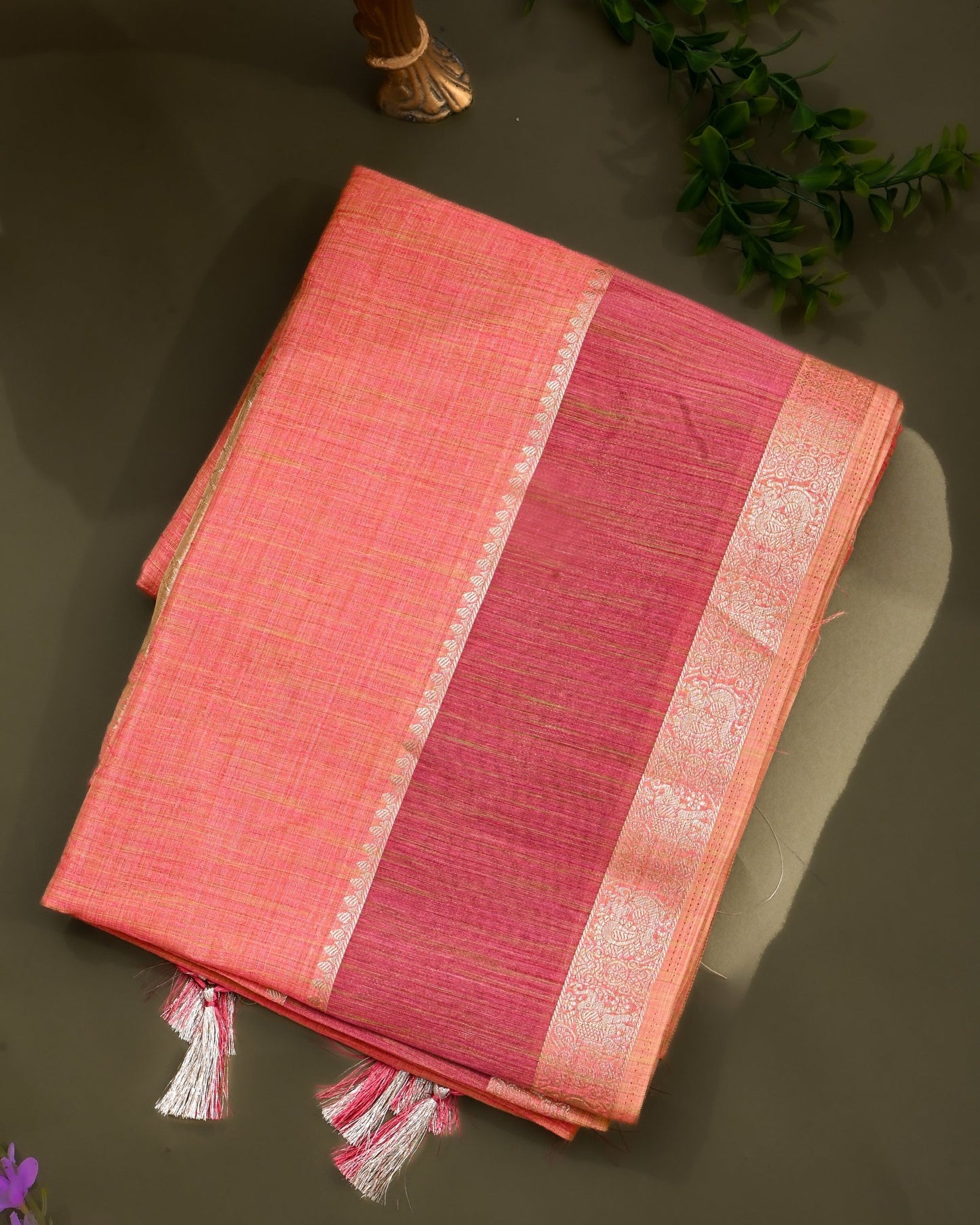 Pink Tissue Banarsi Saree - Shop Vastram