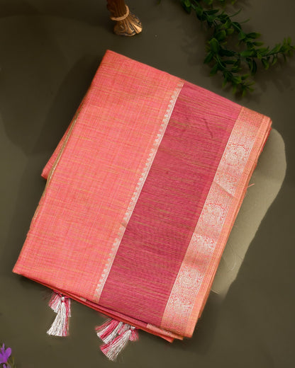Pink Tissue Banarsi Saree - Shop Vastram