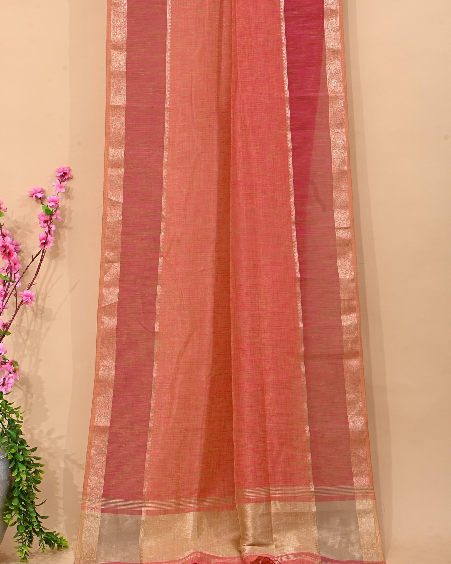 Pink Tissue Banarsi Saree - Shop Vastram