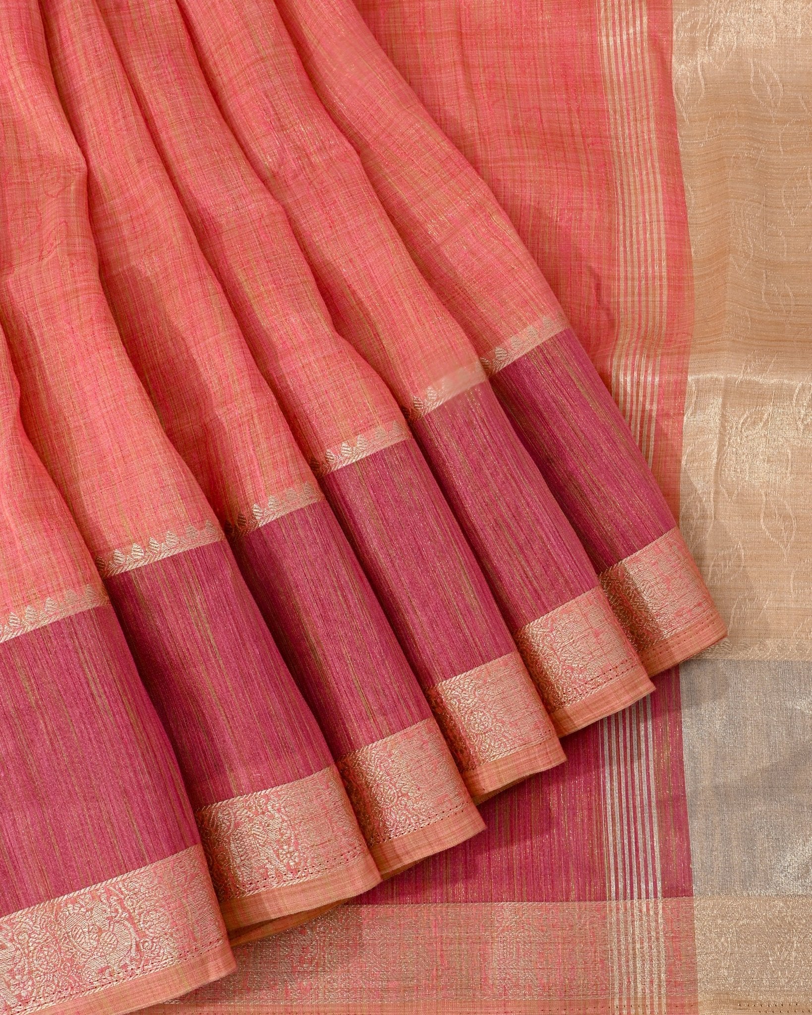 Pink Tissue Banarsi Saree - Shop Vastram