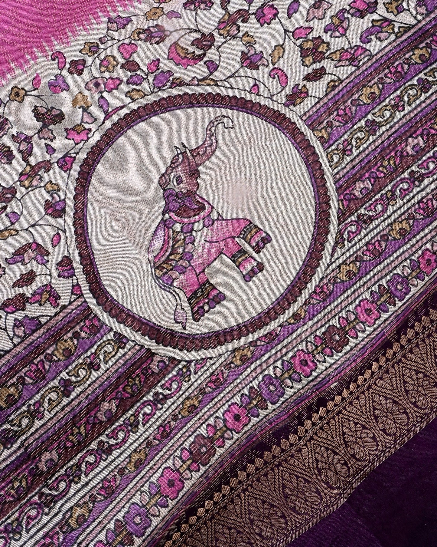 Pink Tissue Printed Saree - Shop Vastram