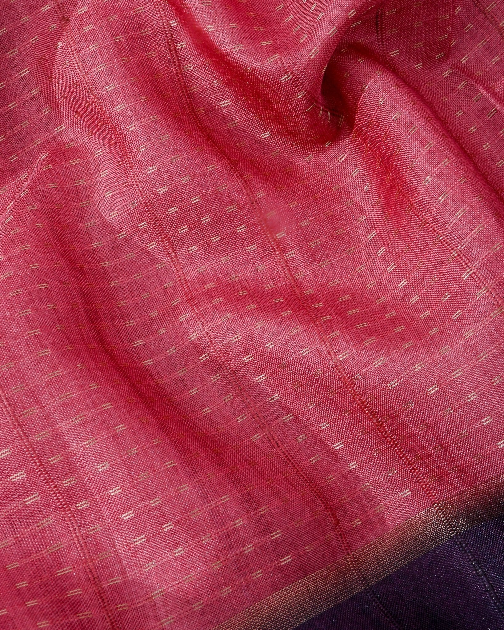 Pink Tusser Banarsi Saree - Shop Vastram