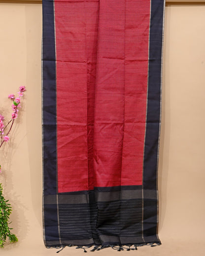 Pink Tusser Banarsi Saree - Shop Vastram