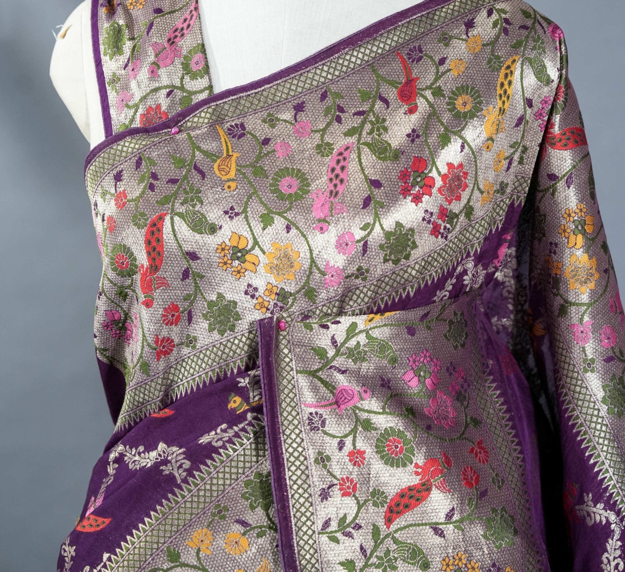 Purple Banarasi Dupion Saree - Shop Vastram