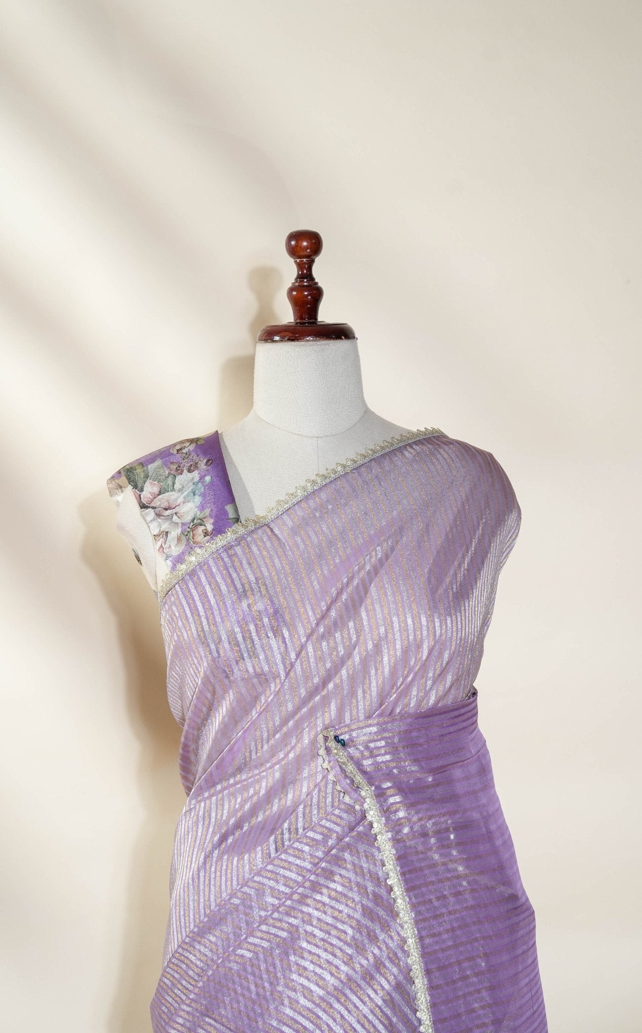 Purple Banarasi Organza Saree - Shop Vastram