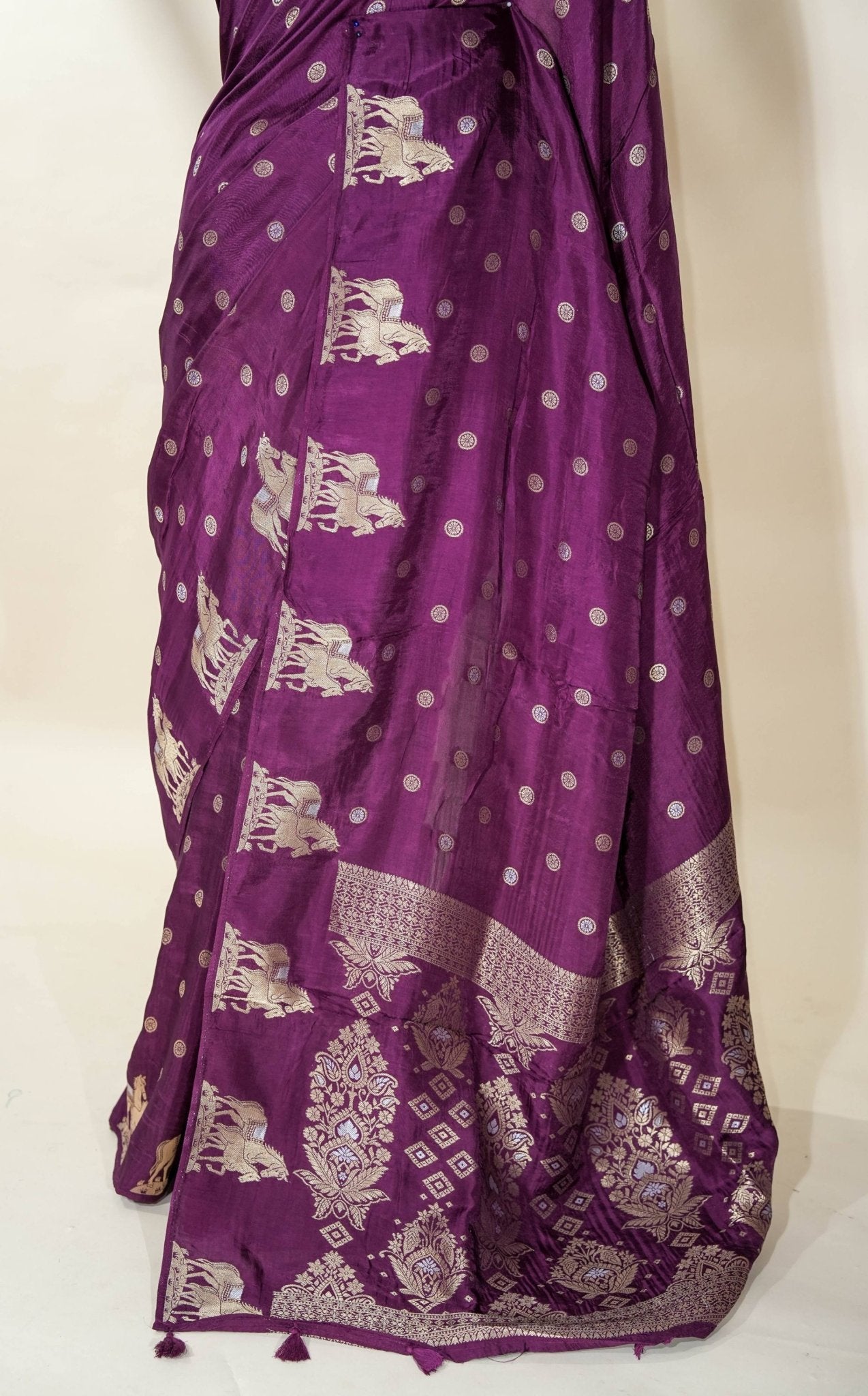Purple Banarasi Tissue Saree - Shop Vastram