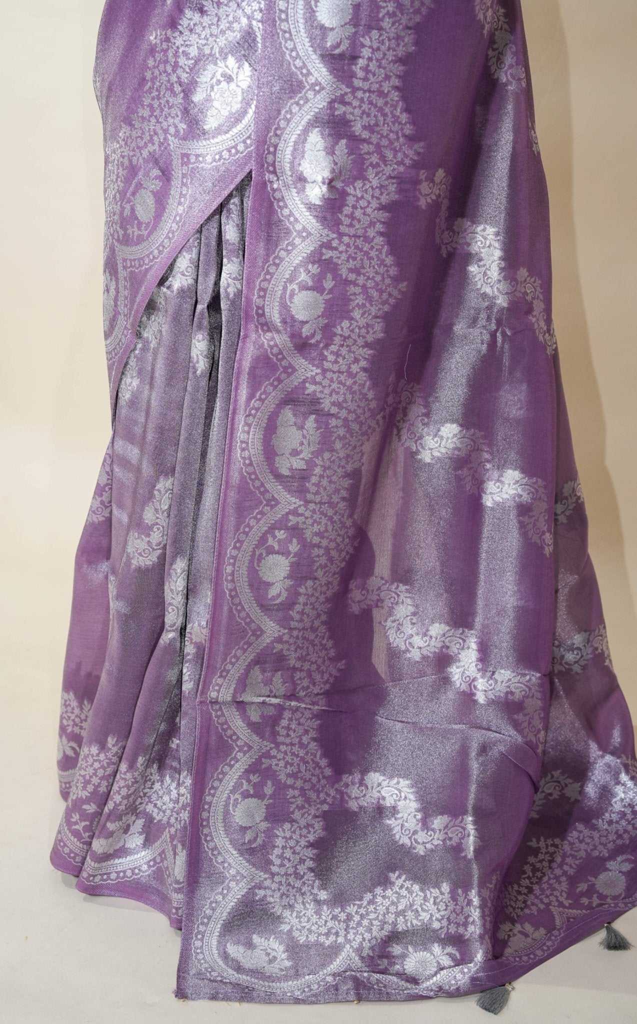 Purple Banarasi Tissue Saree - Shop Vastram