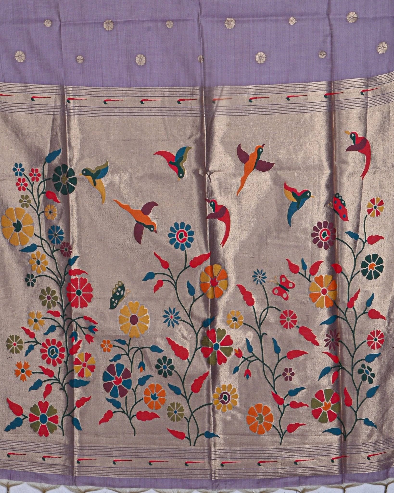 Purple color Chanderi Saree - Shop Vastram
