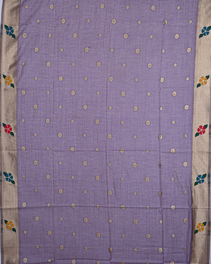 Purple color Chanderi Saree - Shop Vastram