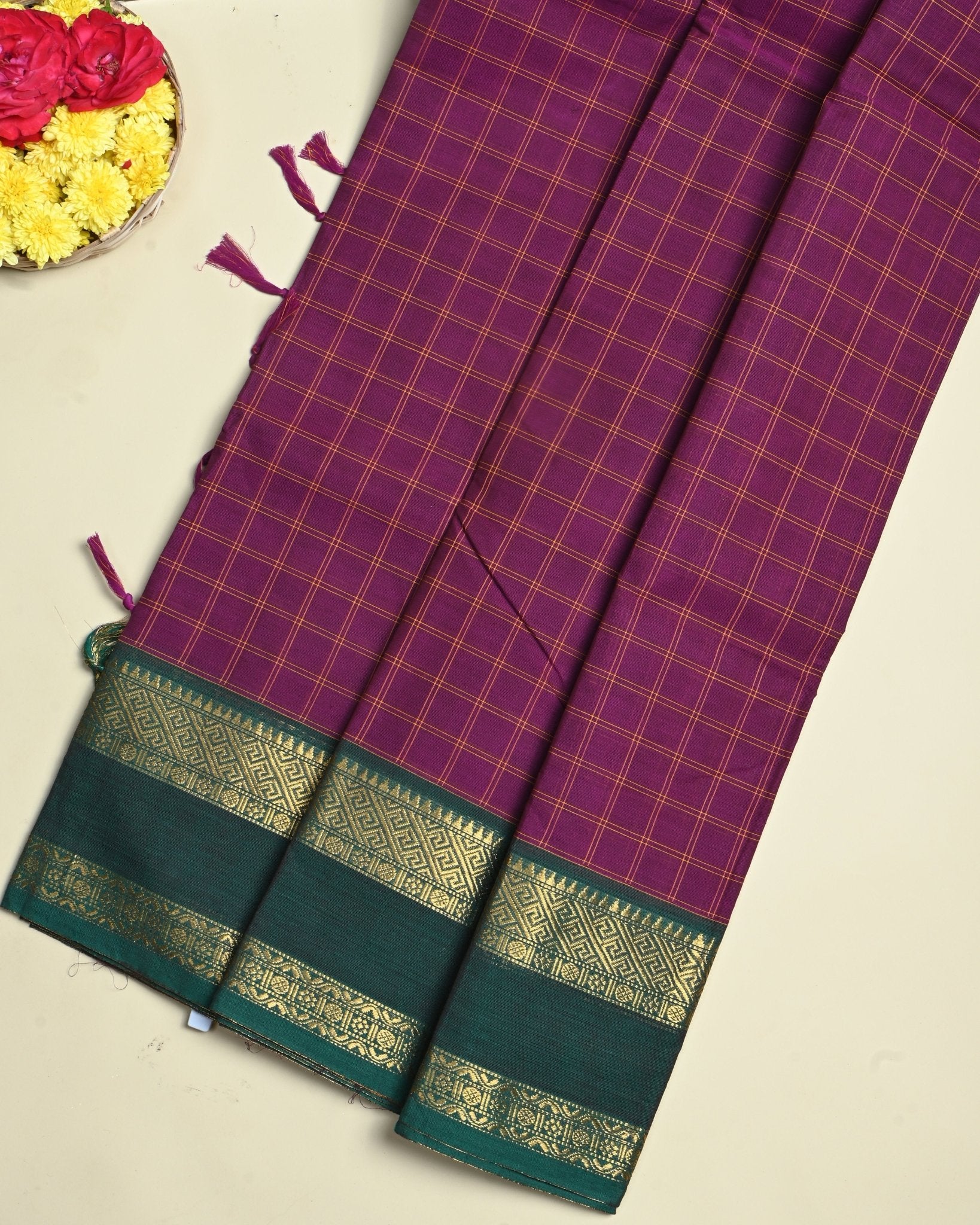 Purple Color Cotton Saree - Shop Vastram