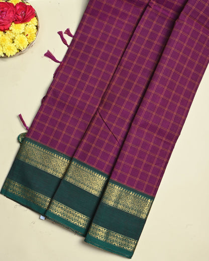 Purple Color Cotton Saree - Shop Vastram