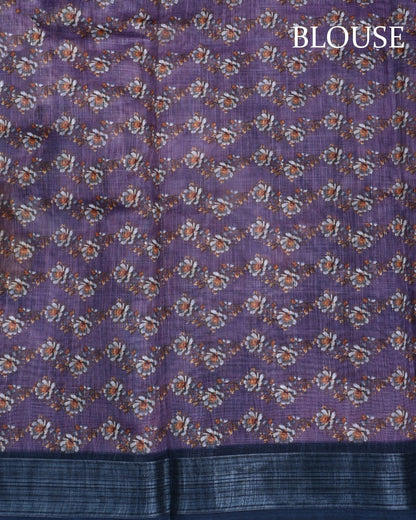 Purple Color Lenin Saree - Shop Vastram
