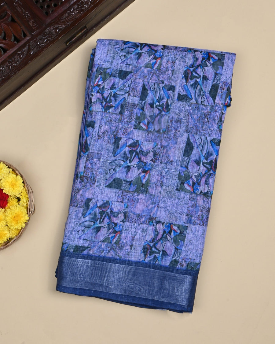 Purple Color Lenin Saree - Shop Vastram