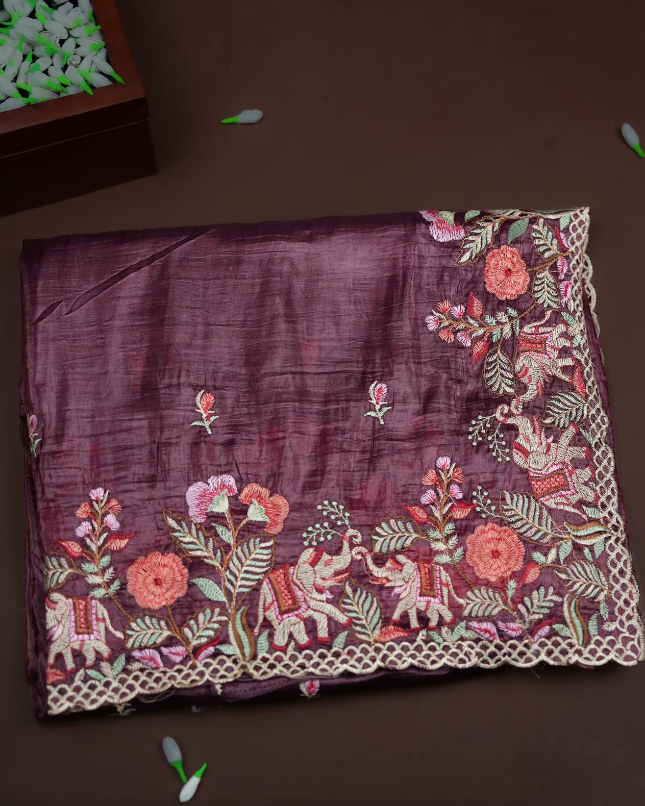 Purple Color Organza Saree - Shop Vastram