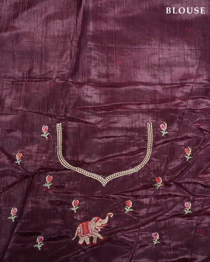 Purple Color Organza Saree - Shop Vastram
