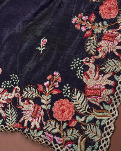 Purple Color Organza Saree - Shop Vastram