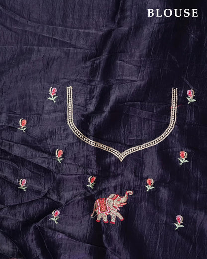 Purple Color Organza Saree - Shop Vastram