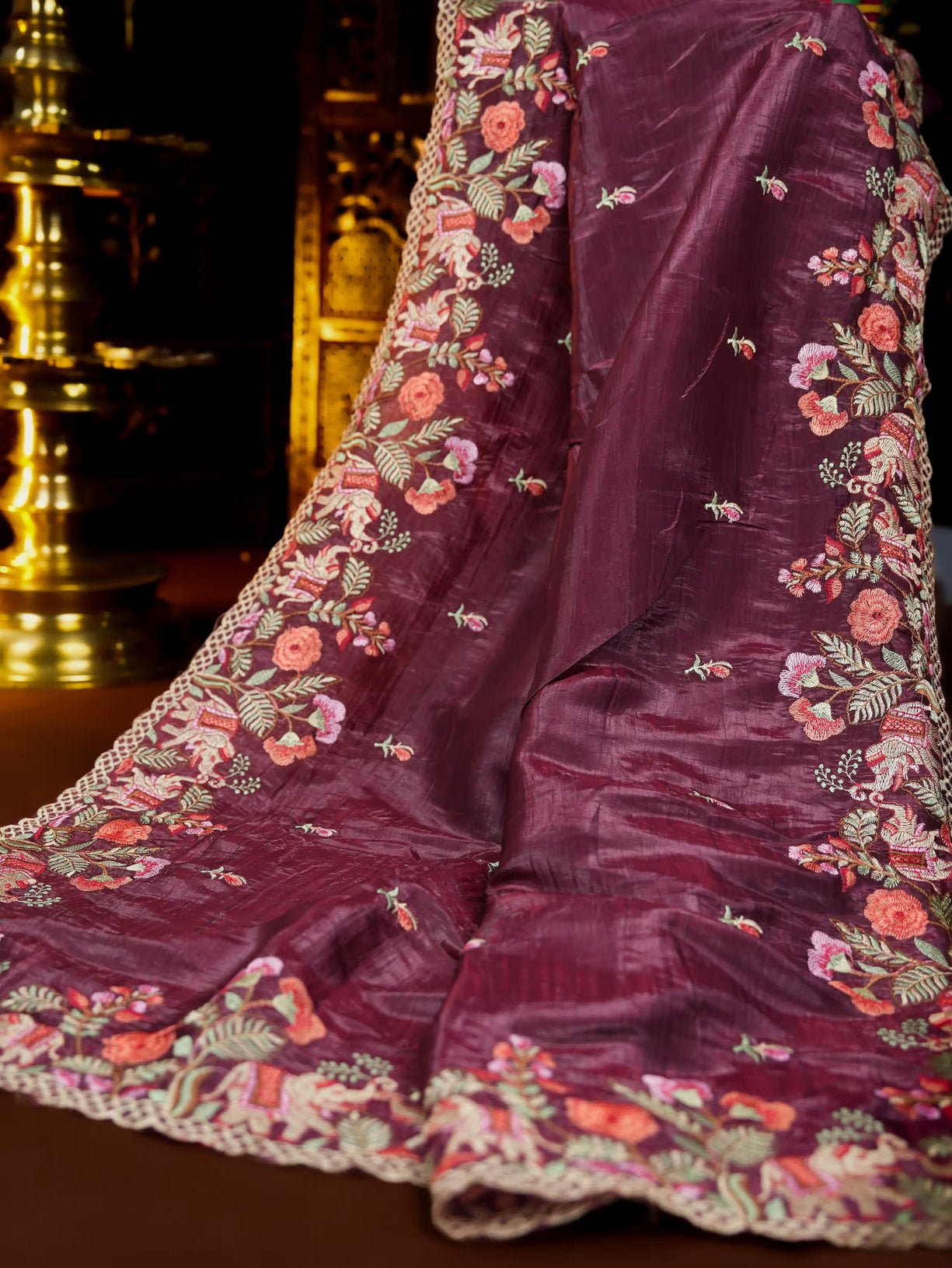 Purple Color Organza Saree - Shop Vastram