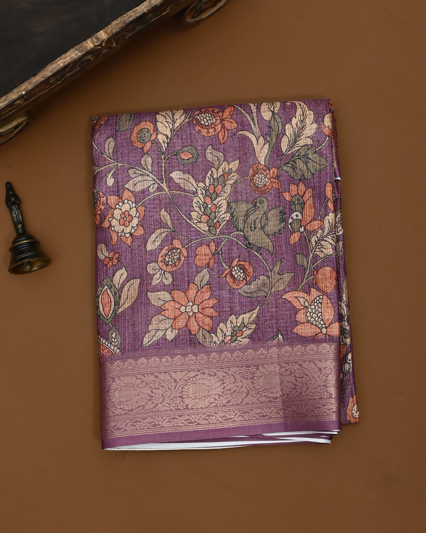 Purple color Silk Kota Saree - Shop Vastram