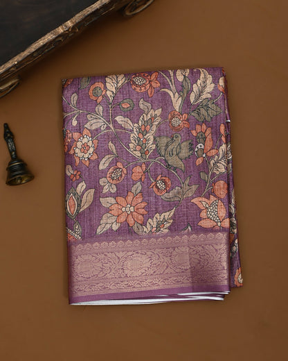 Purple color Silk Kota Saree - Shop Vastram