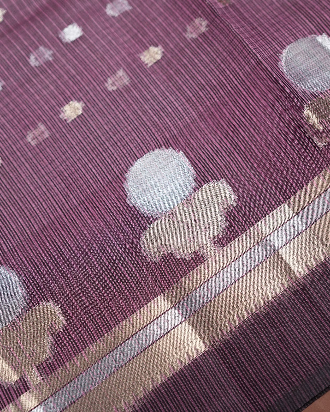 Purple Color Silk Kota Saree - Shop Vastram