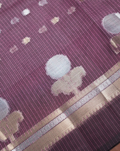 Purple Color Silk Kota Saree - Shop Vastram