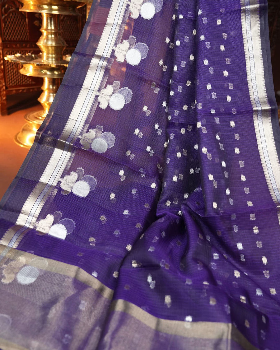 Purple Color Silk Kota Saree - Shop Vastram