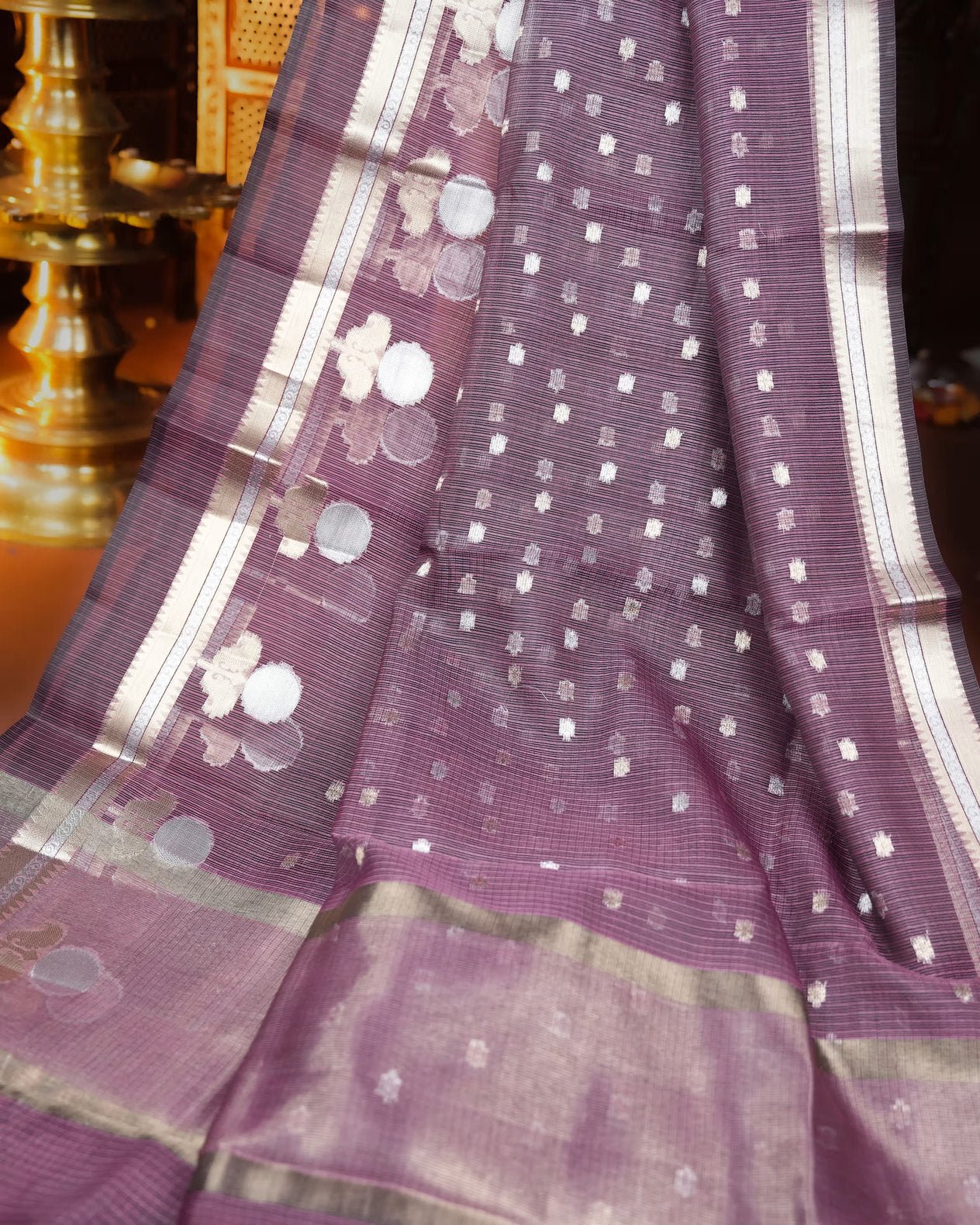Purple Color Silk Kota Saree - Shop Vastram