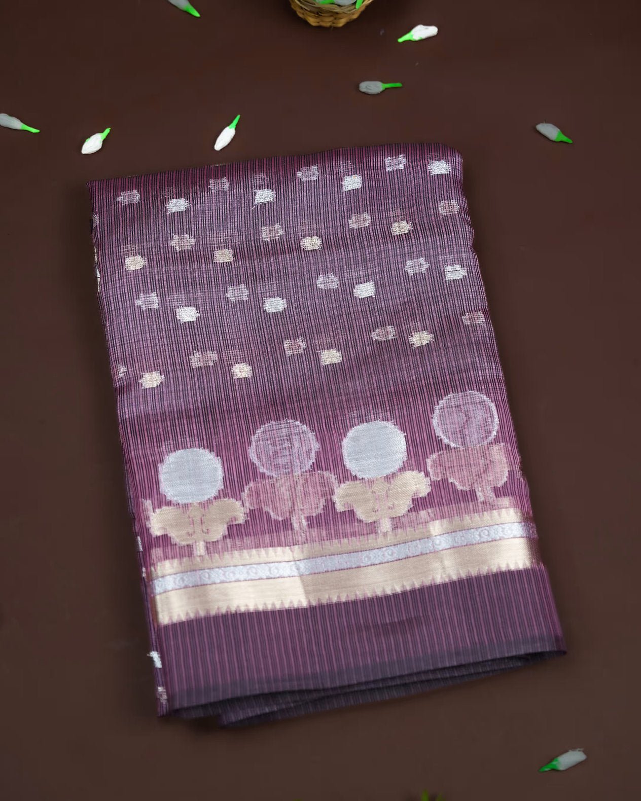 Purple Color Silk Kota Saree - Shop Vastram
