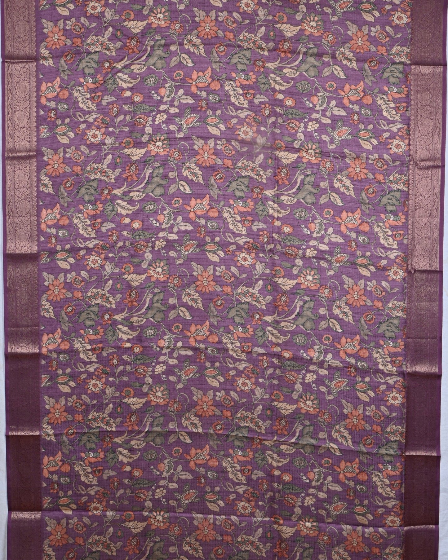 Purple color Silk Kota Saree - Shop Vastram