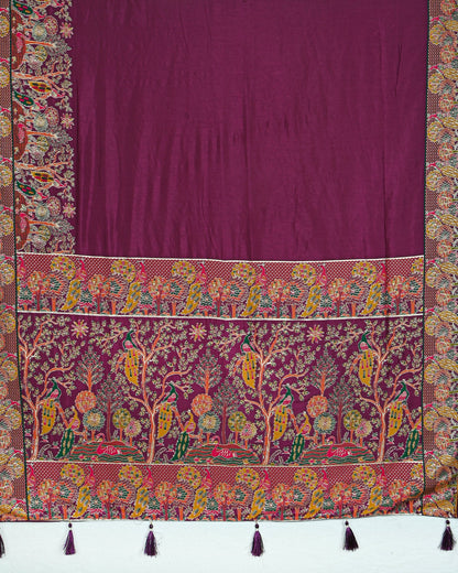 Purple color Silk Saree - Shop Vastram