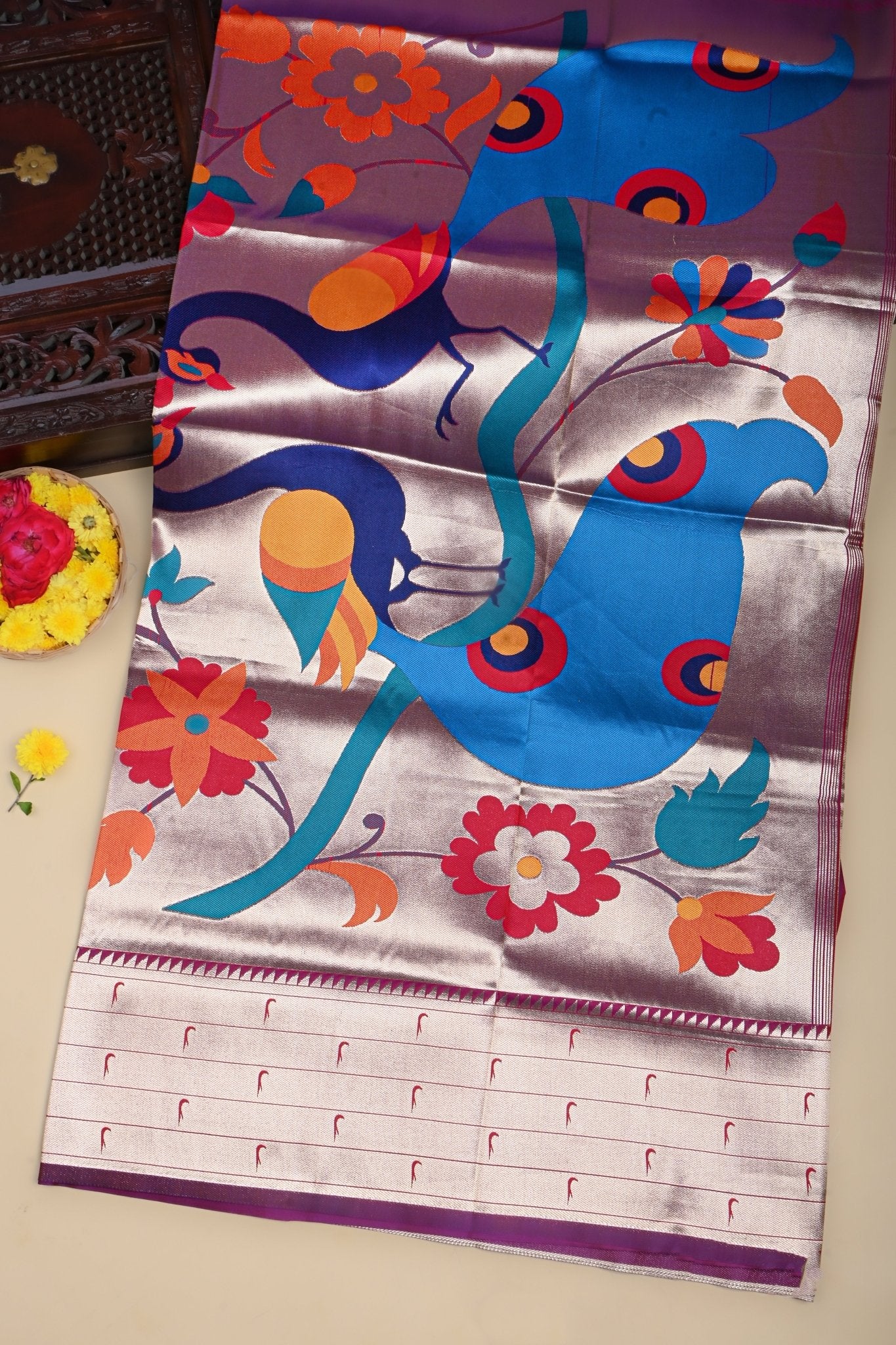 Purple Color Silk Saree - Shop Vastram