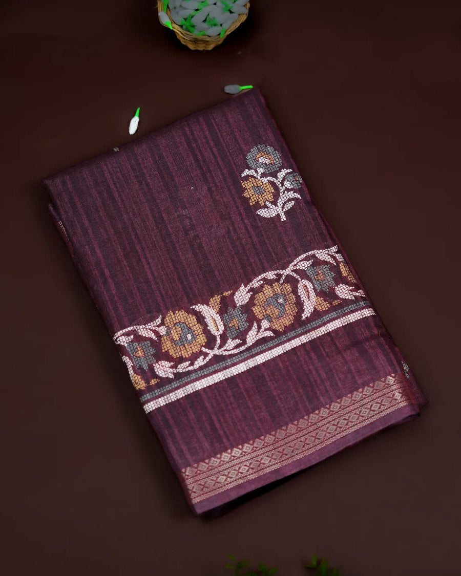 Purple Color Silk Saree - Shop Vastram
