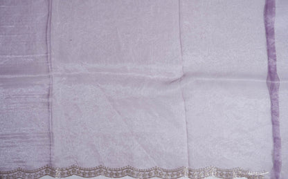 Purple Embroidery Tissue Saree - Shop Vastram