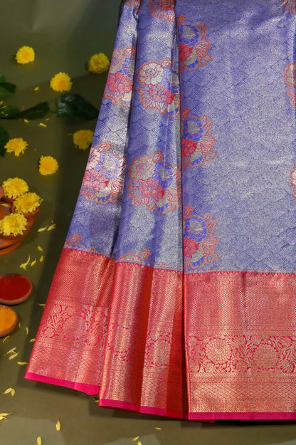 Purple Kanchipuram Saree - Shop Vastram