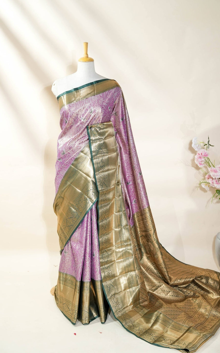 Purple Kanchipuram Saree - Shop Vastram