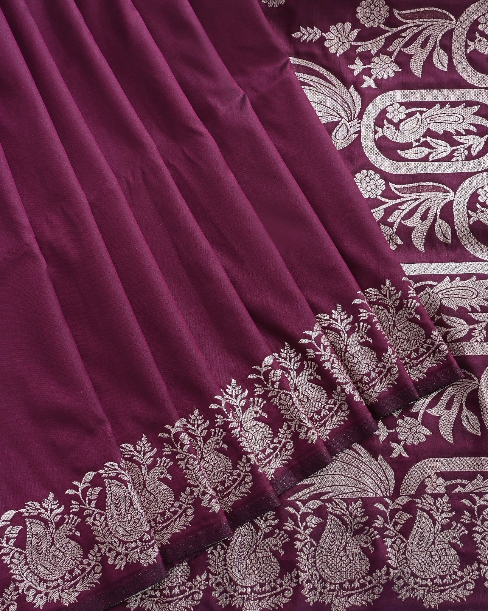 Purple Silk Banarasi Saree - Shop Vastram