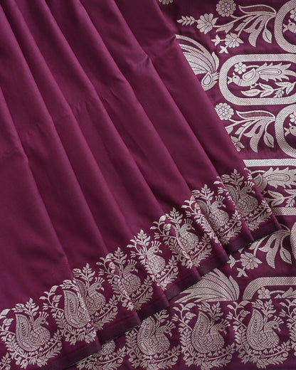 Purple Silk Banarasi Saree - Shop Vastram