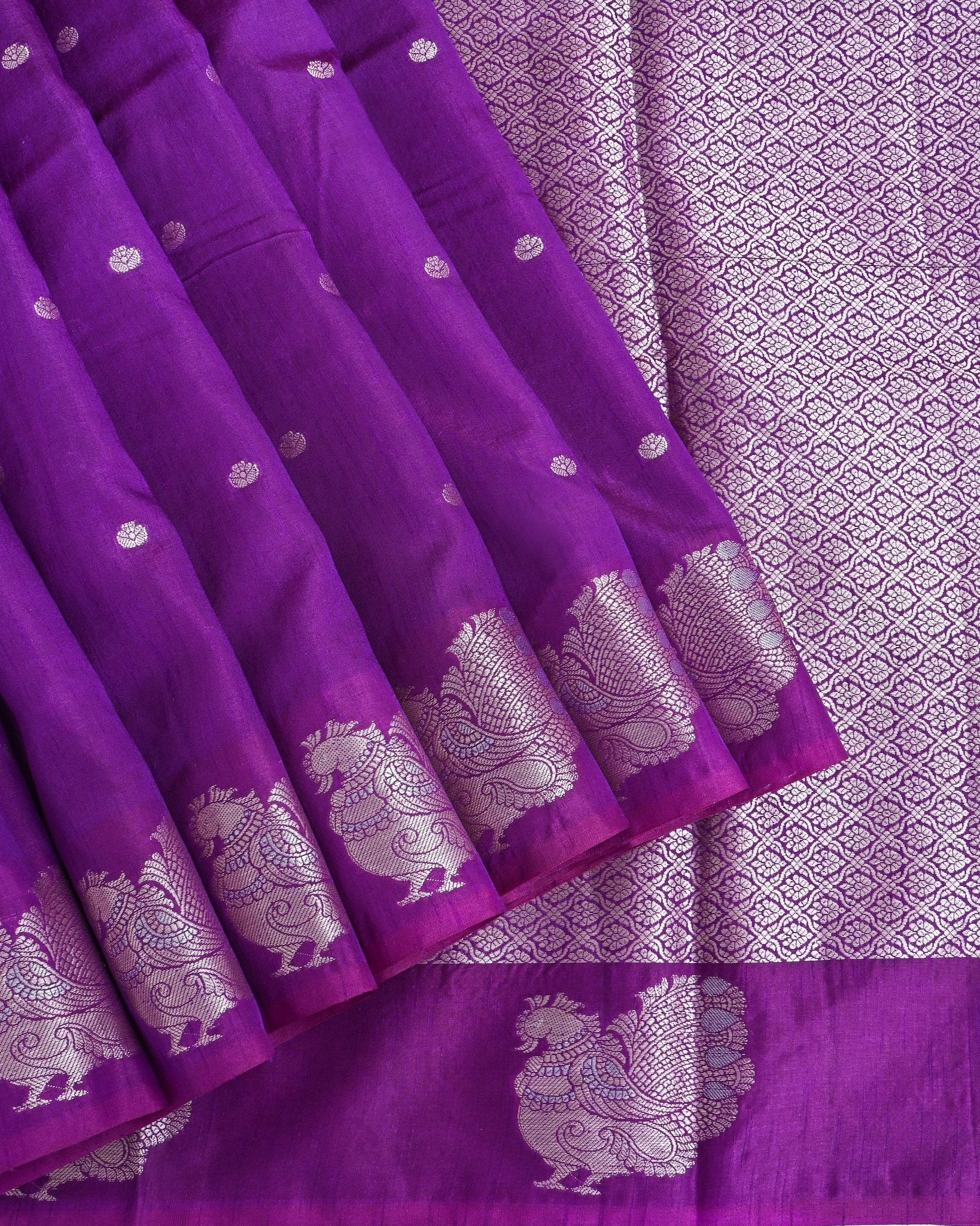 Purple Silk Banarasi Saree - Shop Vastram