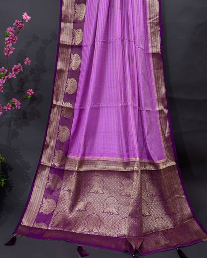 Purple Silk Banarasi Saree - Shop Vastram