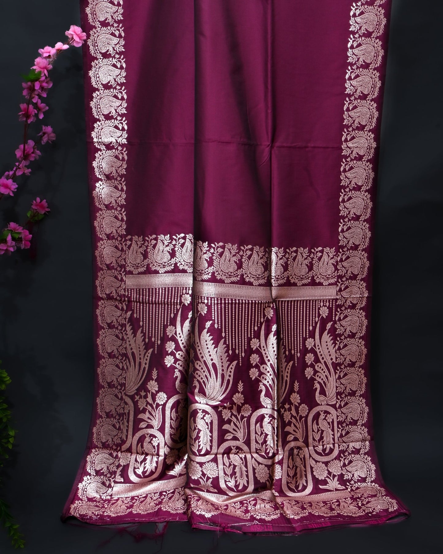 Purple Silk Banarasi Saree - Shop Vastram
