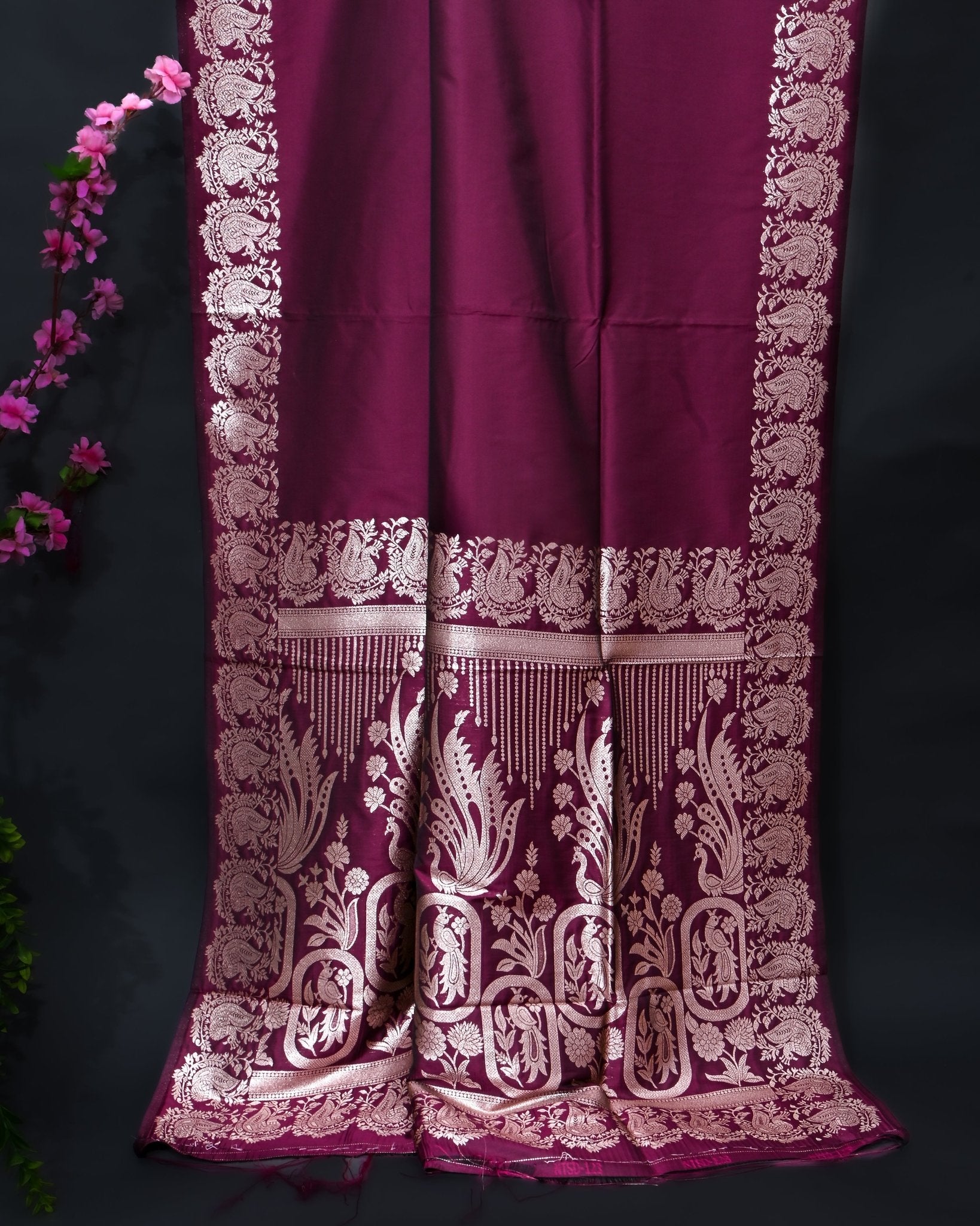 Purple Silk Banarasi Saree - Shop Vastram